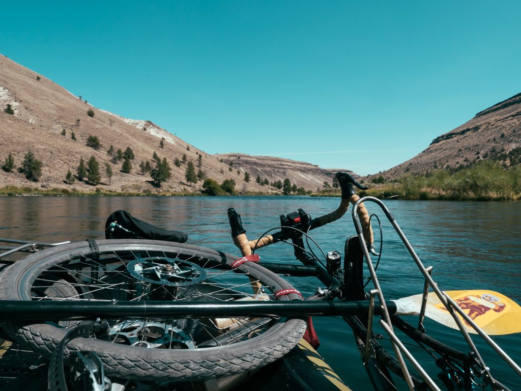 Packraft on the Deschutes River with Bike