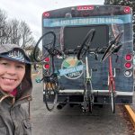 Megan Ramey With Bikes On A Bus Rack